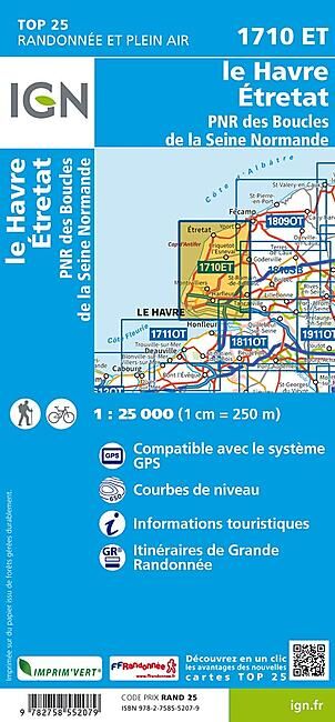 IGN - TOP 25 1710ET LE HAVRE ETRETAT 1 25 000