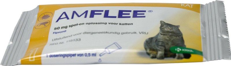 Amflee Vlooien en tekenmiddel voor katten 3 x 50 mg
