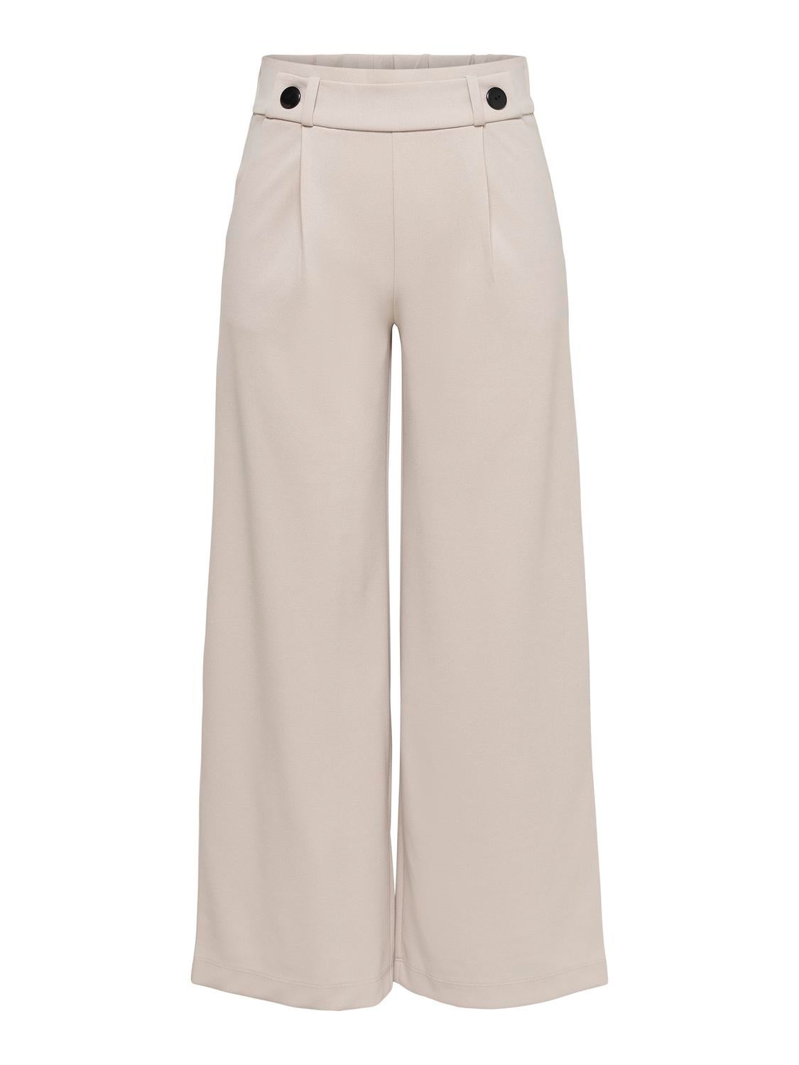 JDYGEGGO Mittlere Taille Weiter Beinschnitt Hose mit weitem Beinschnitt Chateau Gray