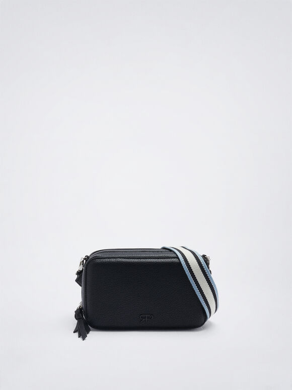 Bolsa transversal com alça trançada - Preta