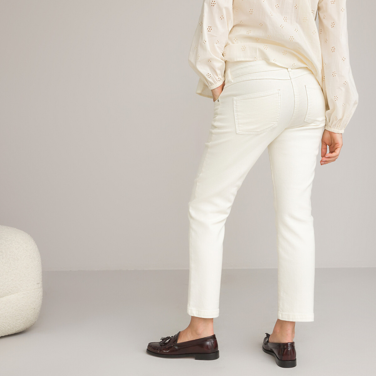 COLEÇÕES LA REDOUTE<br>Jeans de maternidade retos, cai-cai alto