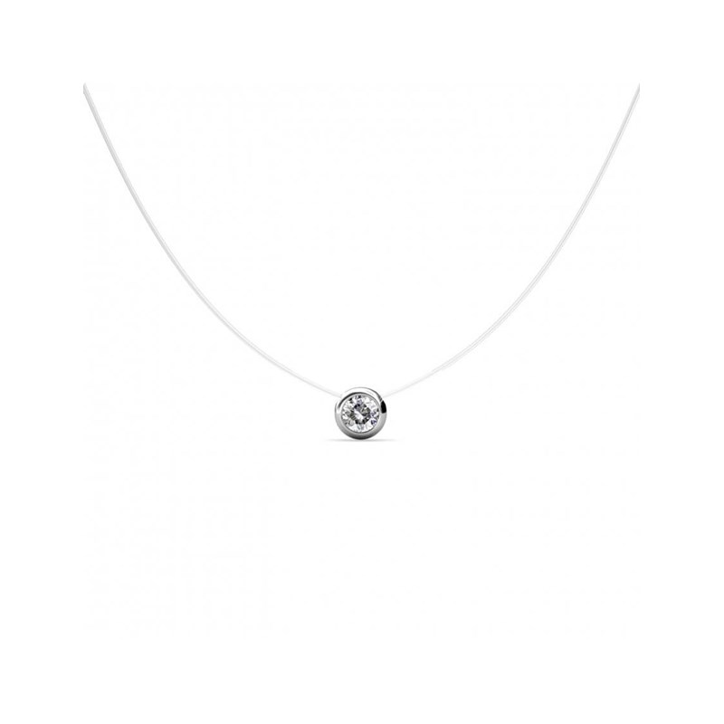 Collier Moon - Argenté et Cristal