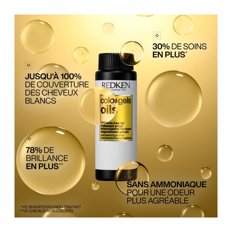 Coloration sans ammoniaque 4NN coffee ground Color Gels Oils Redken 60ML