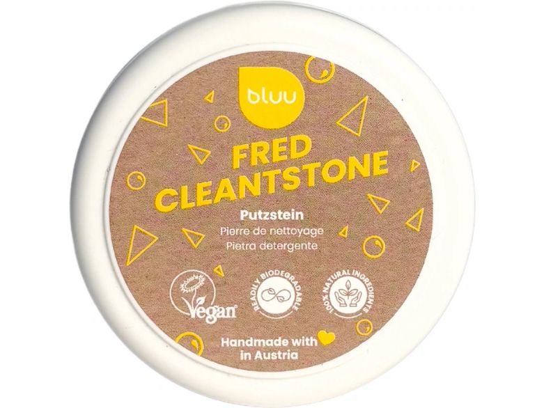bluu Allzweckreiniger Fred cleantstone 250 g Putzstein mit Dose für die kratzfreie Reinigung von Chromstahl und Glaskeramik-Kochfeldern