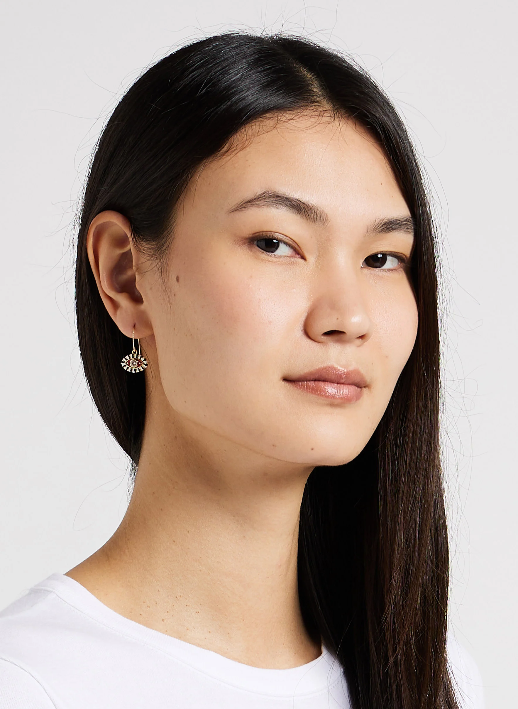 Boucle d'oreille œil| Rouge