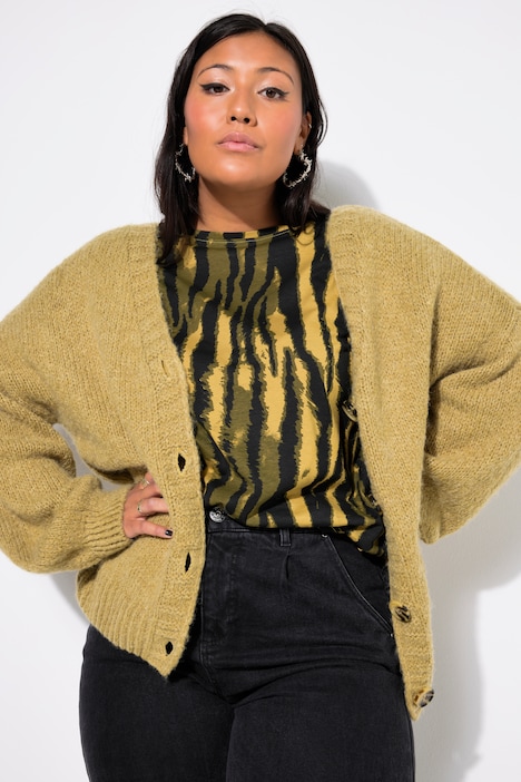Strickjacke, Oversize Shape, Ballon-Langarm