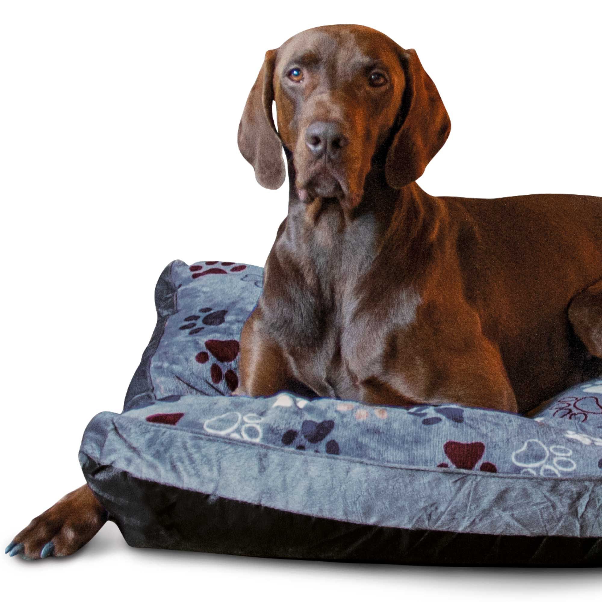Komfortkissen 140x100x15 cm - Hundekissen Lissi - grau - Bezug abnehmbar - waschbar