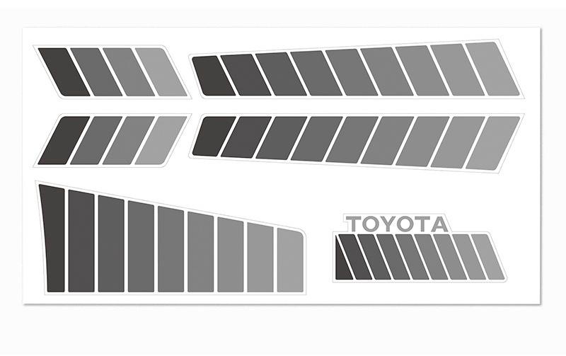 Aufkleber für Toyota 84–85 - GrauHochwertige Vinyl-Aufkleber im Massstab 1:10 für authentische Toyota 4Runner-Optik