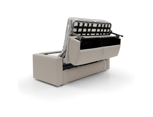 DIVANI.STORE - Canapé lit kansas en tissu imperméable creme 2 places
