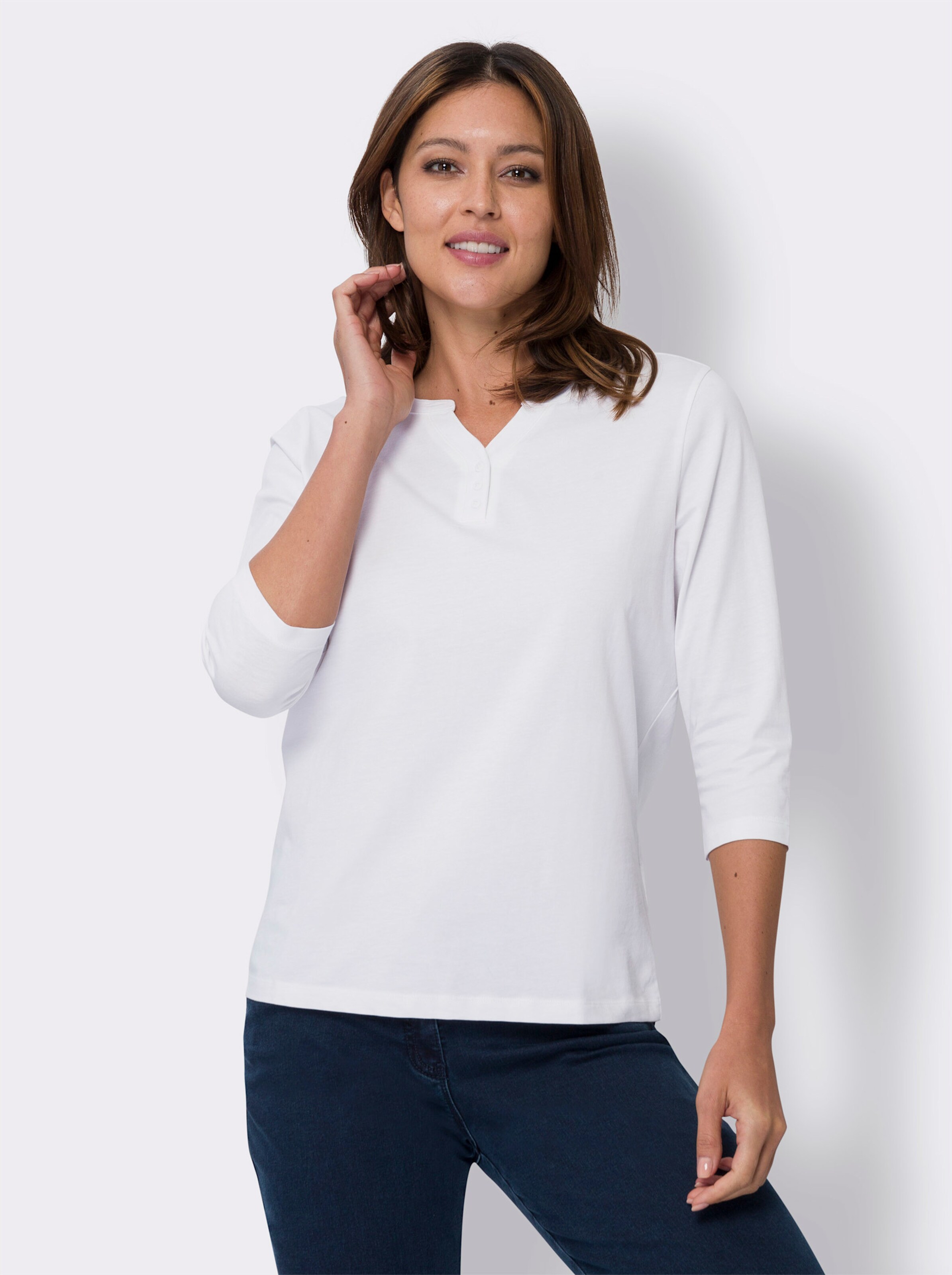 34-Arm-Shirt aus Baumwolle