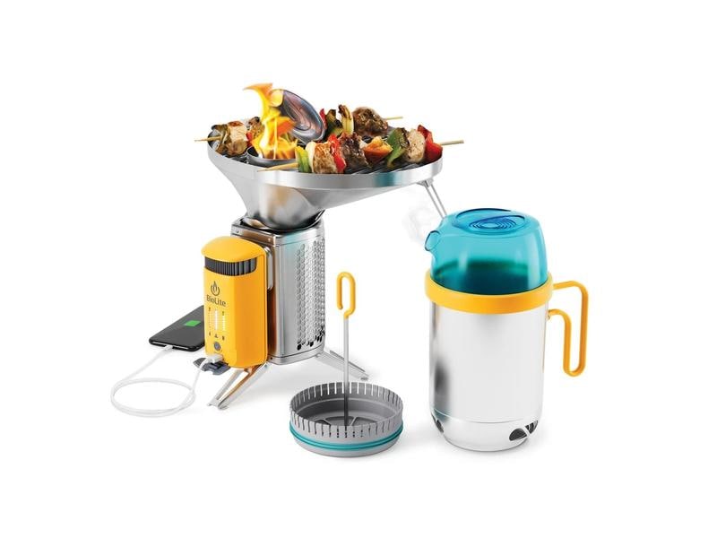 BioLite Camping-Grill Campstove Complete Kit Kochset aus Grill und Wasserkocher