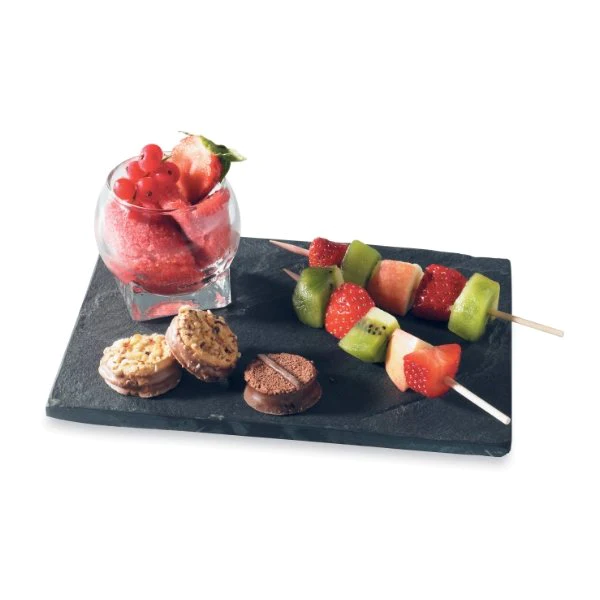 Les 4 assiettes ardoise 30x20 cm Lebrun