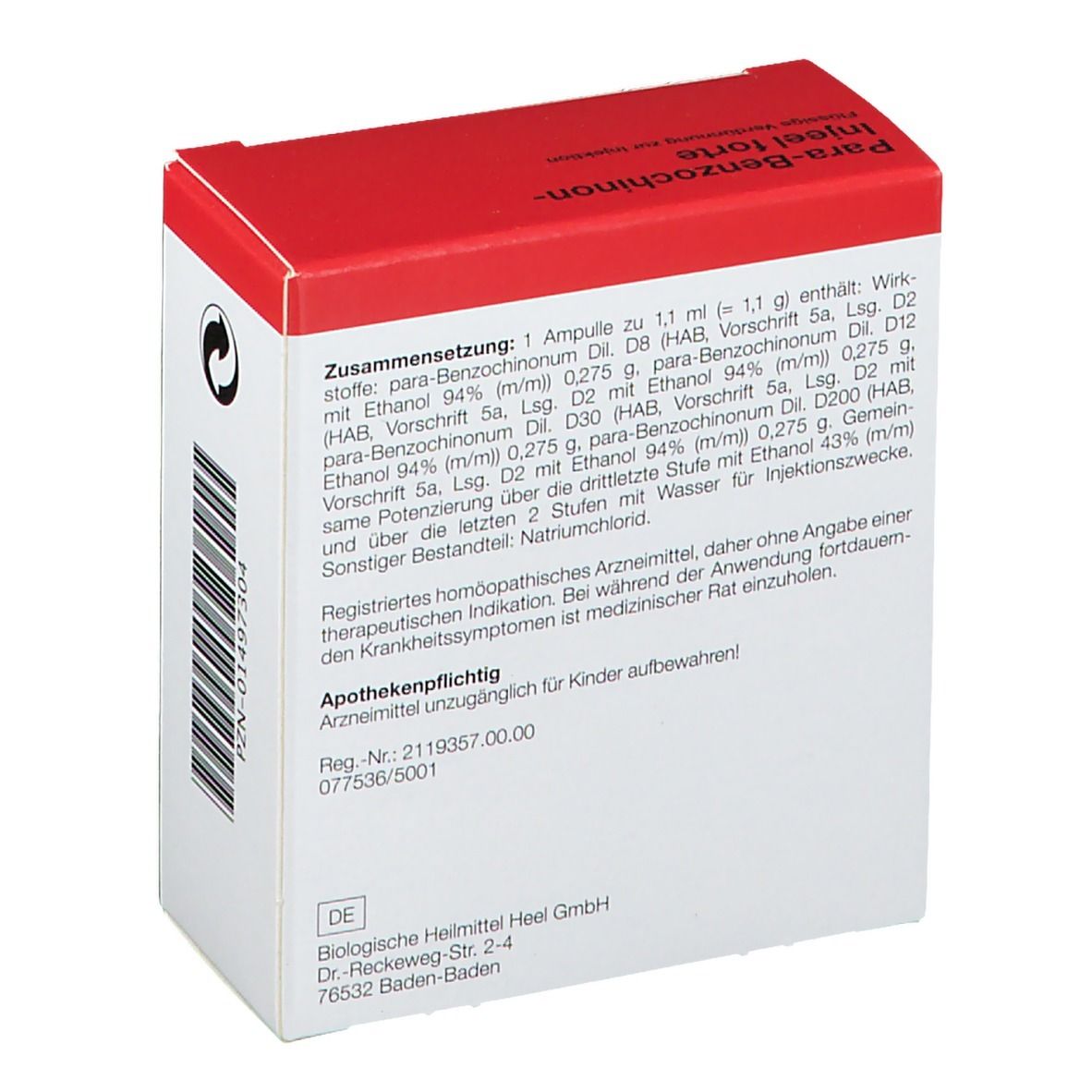 Para-Benzochinon-Injeel® forte Ampullen