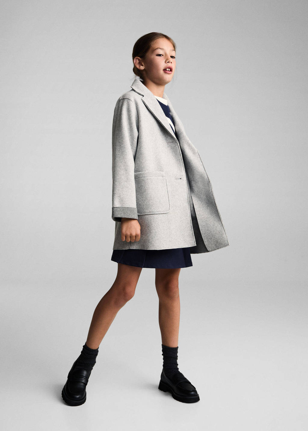 Mango Kids tussenjas grijs