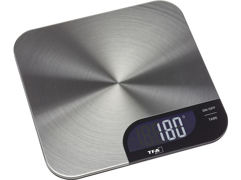 TFA Dostmann Küchenwaage Cheesecake Silber Digitale Waage für die Küche