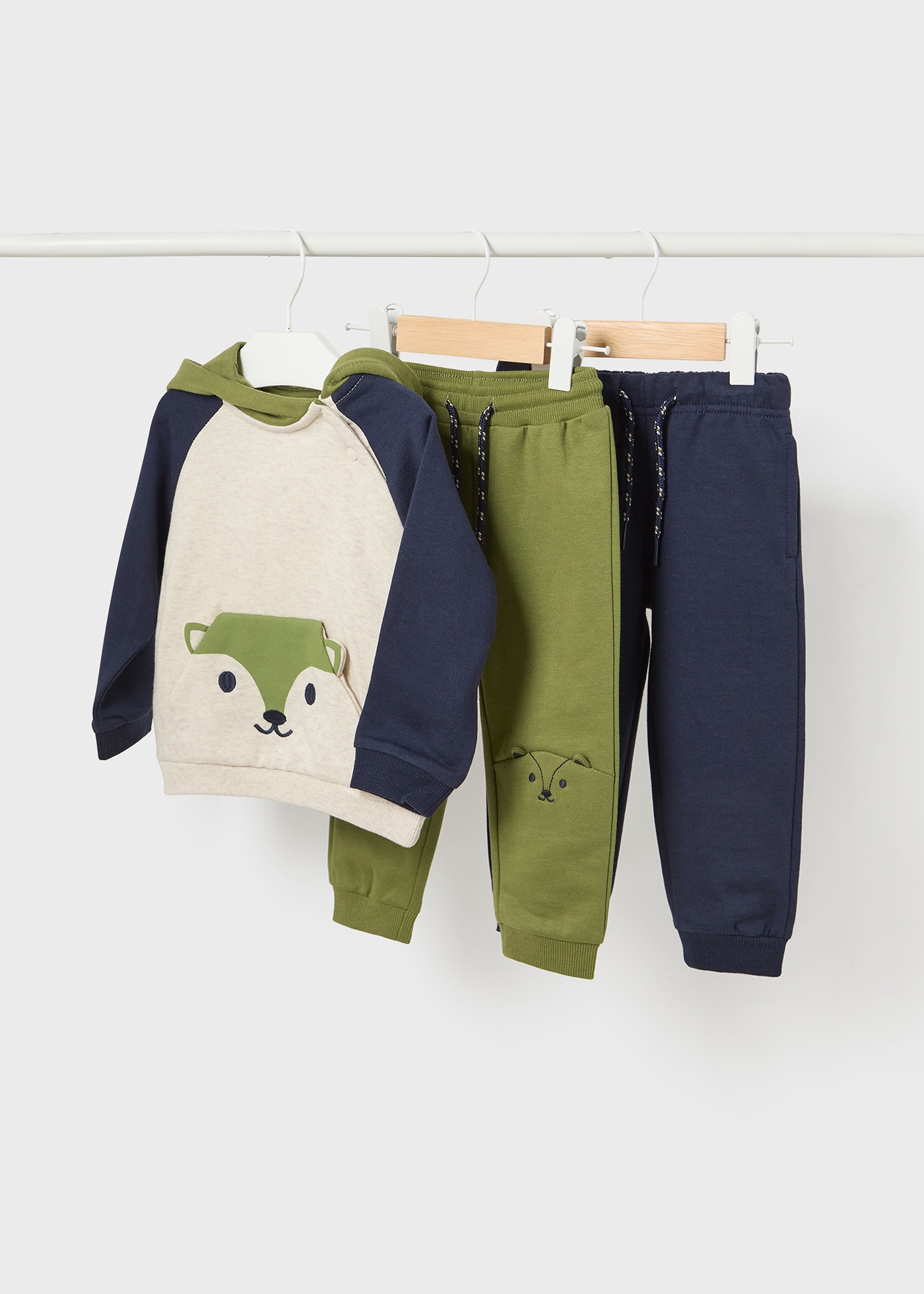 Conjunto de moletom infantil de 3 peças
