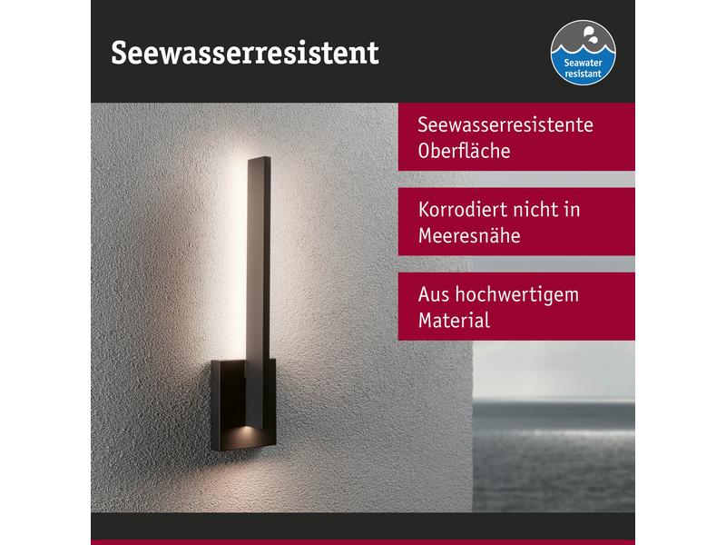 Paulmann Wandleuchte Levka, 3000K, 13.5W, Anthrazit Outdoor Wandleuchte