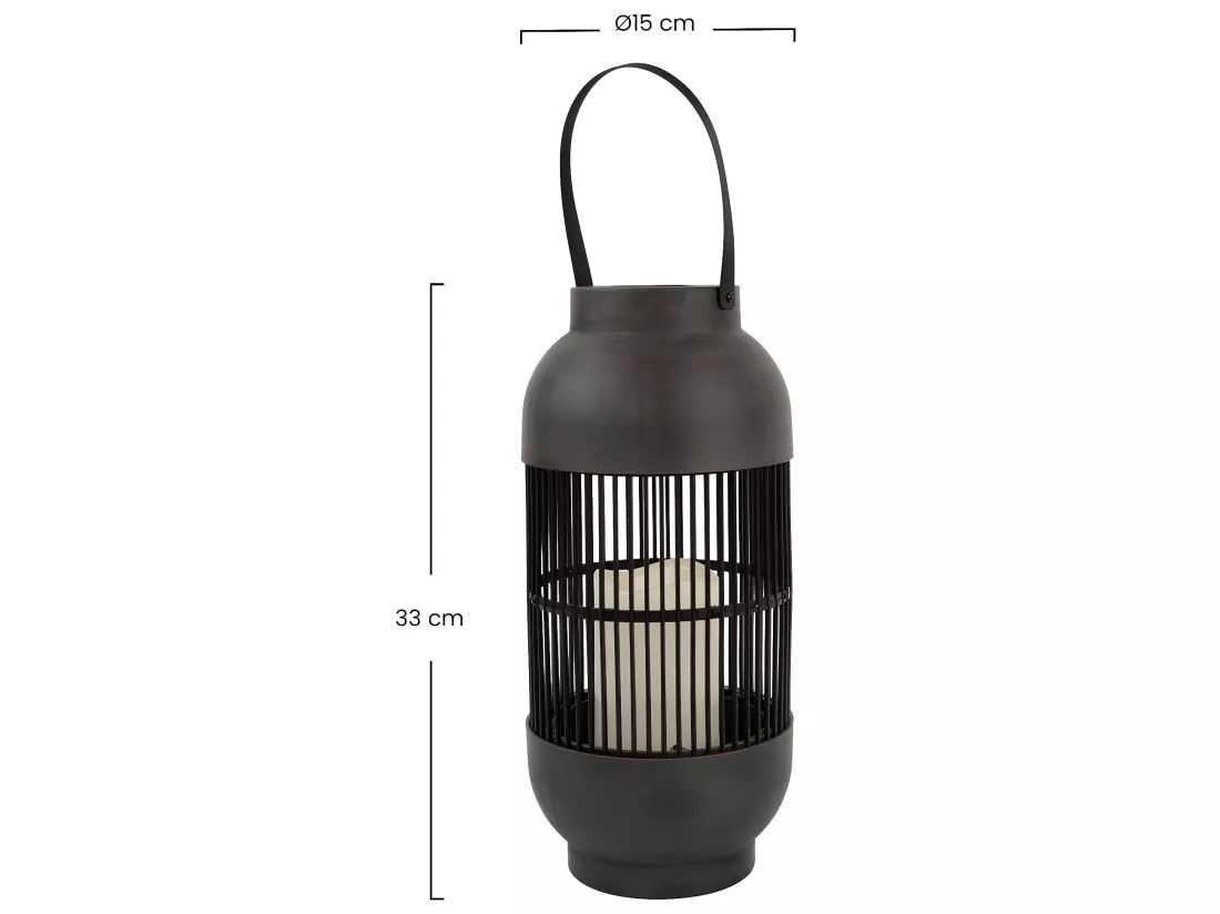 Lanterne solaire LED tubulaire d'extérieur marron 3000K 7hSevenOn Outdoor
