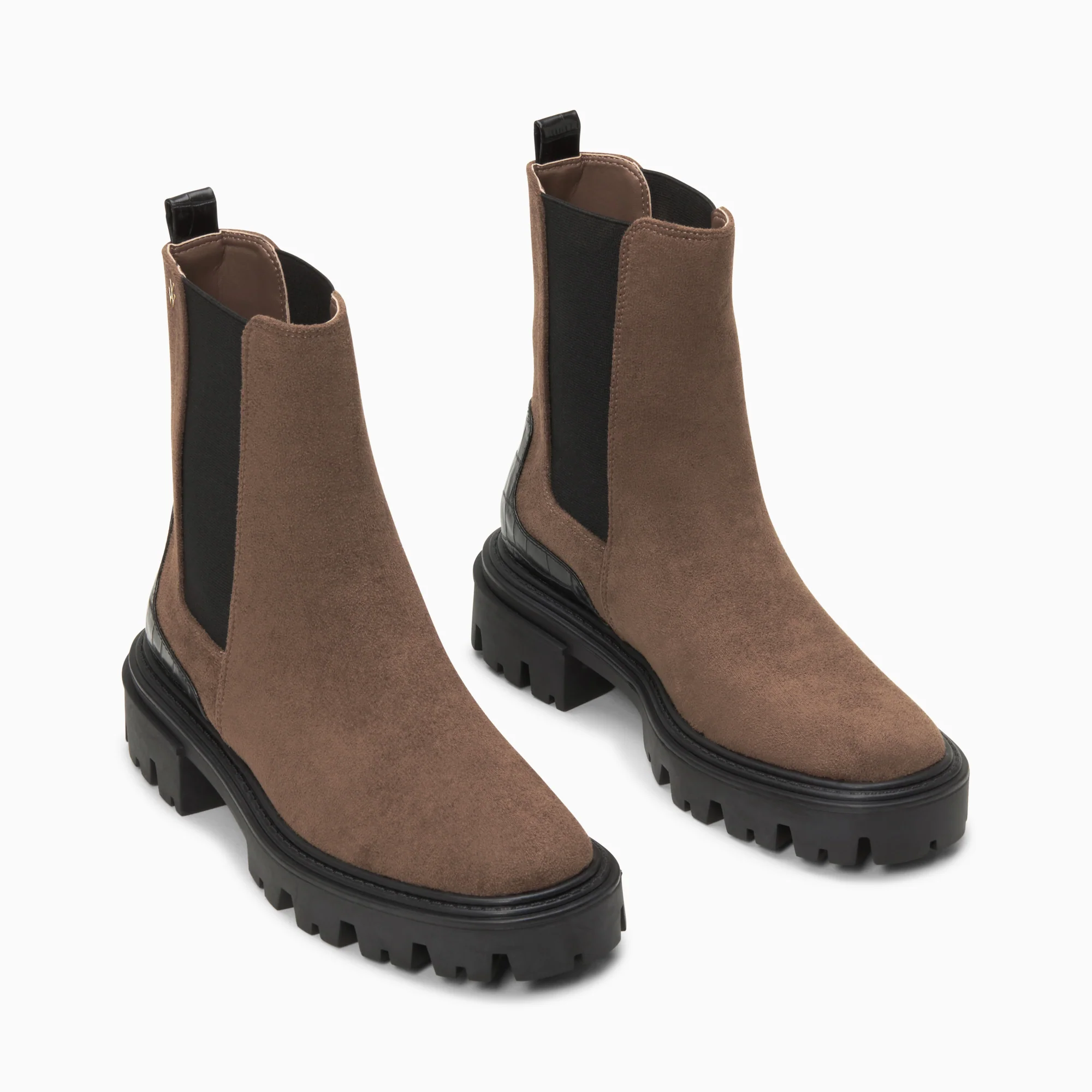 Bottines-Bottines Chelsea Greta marron à contrefort croco