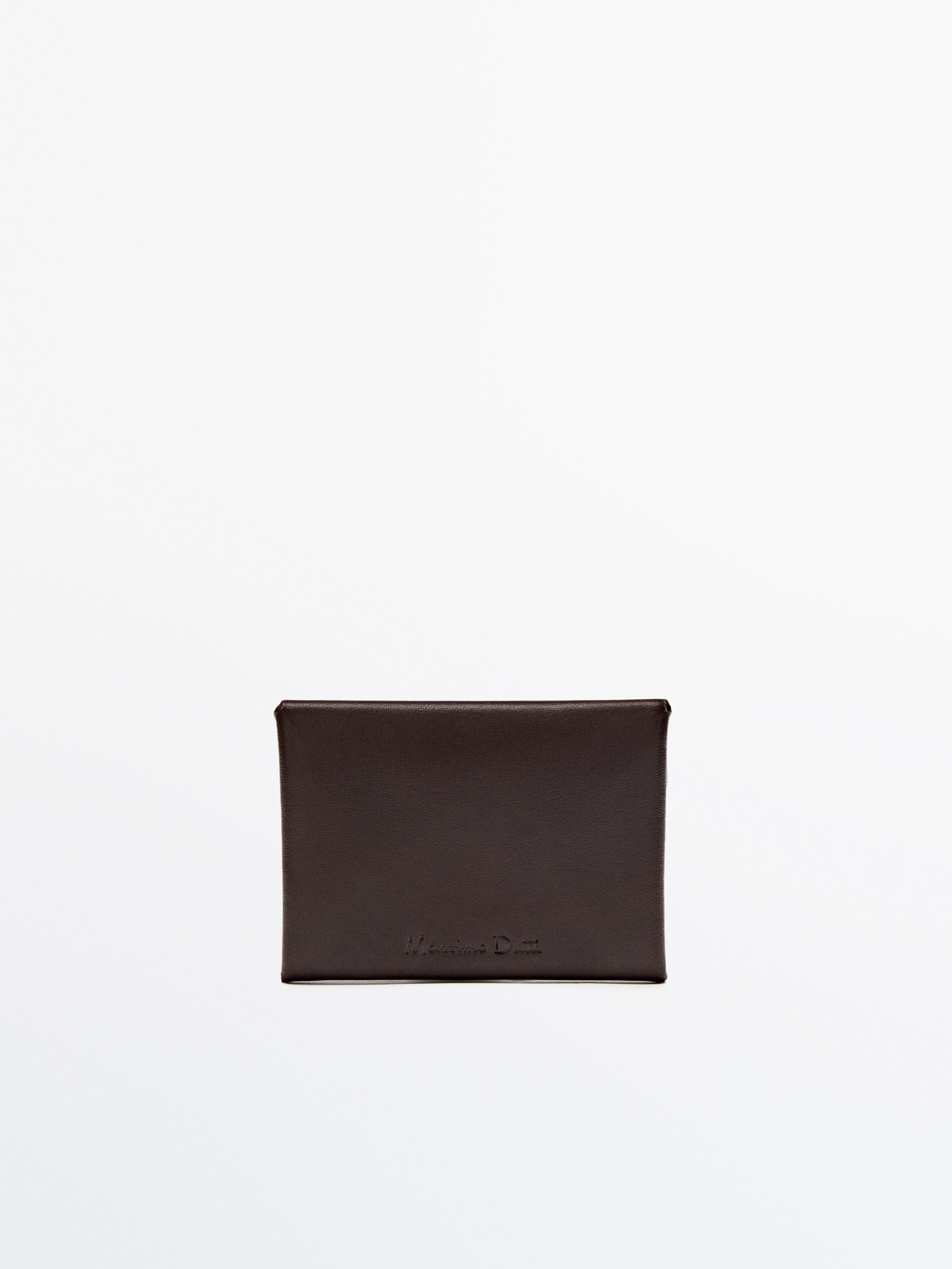 Carteira de couro estilo envelope - MARROM