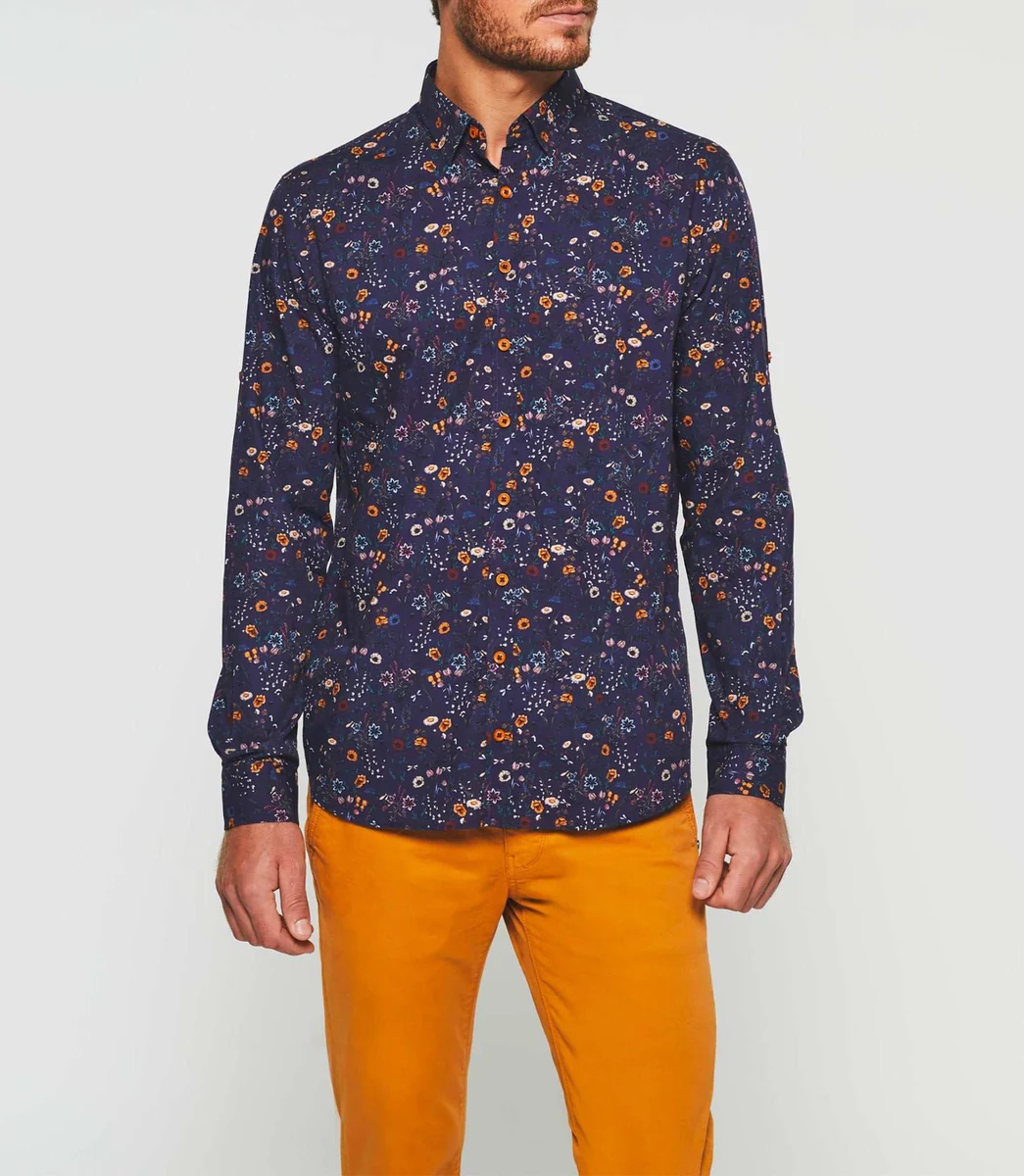 Chemise à imprimé marine 