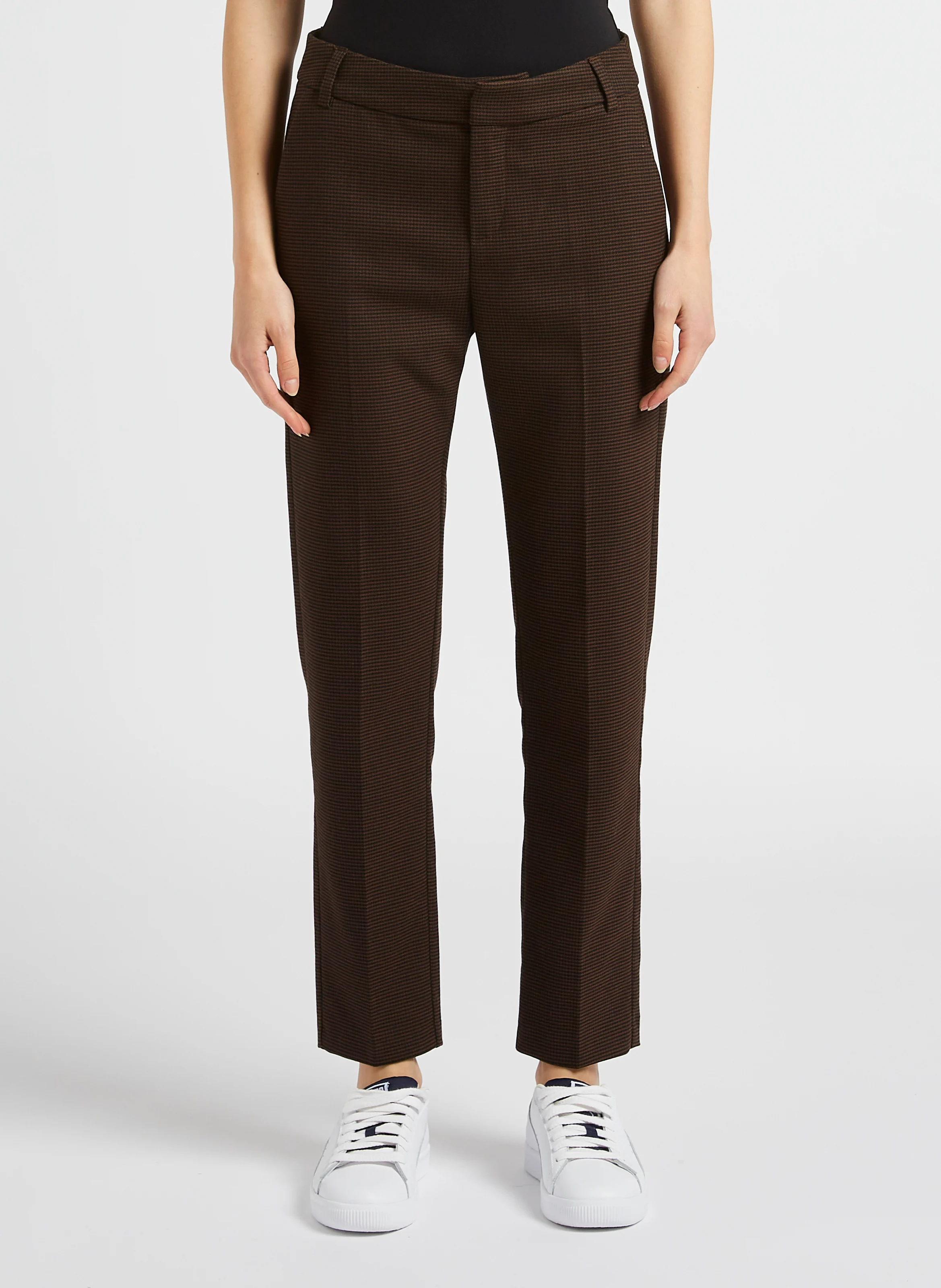 Pantalon droit imprimé| Marron