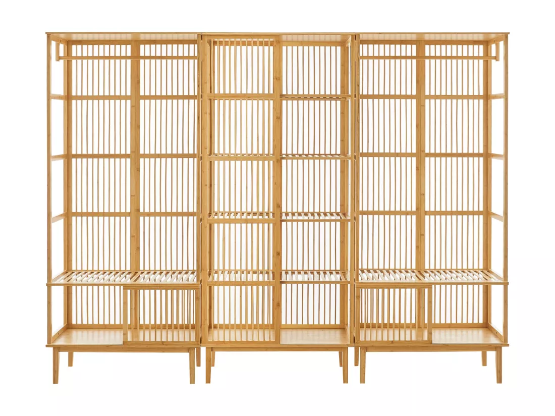 Ensemble de 2 portants bambou marron 240 x 45 x 185 cm 03_0008165