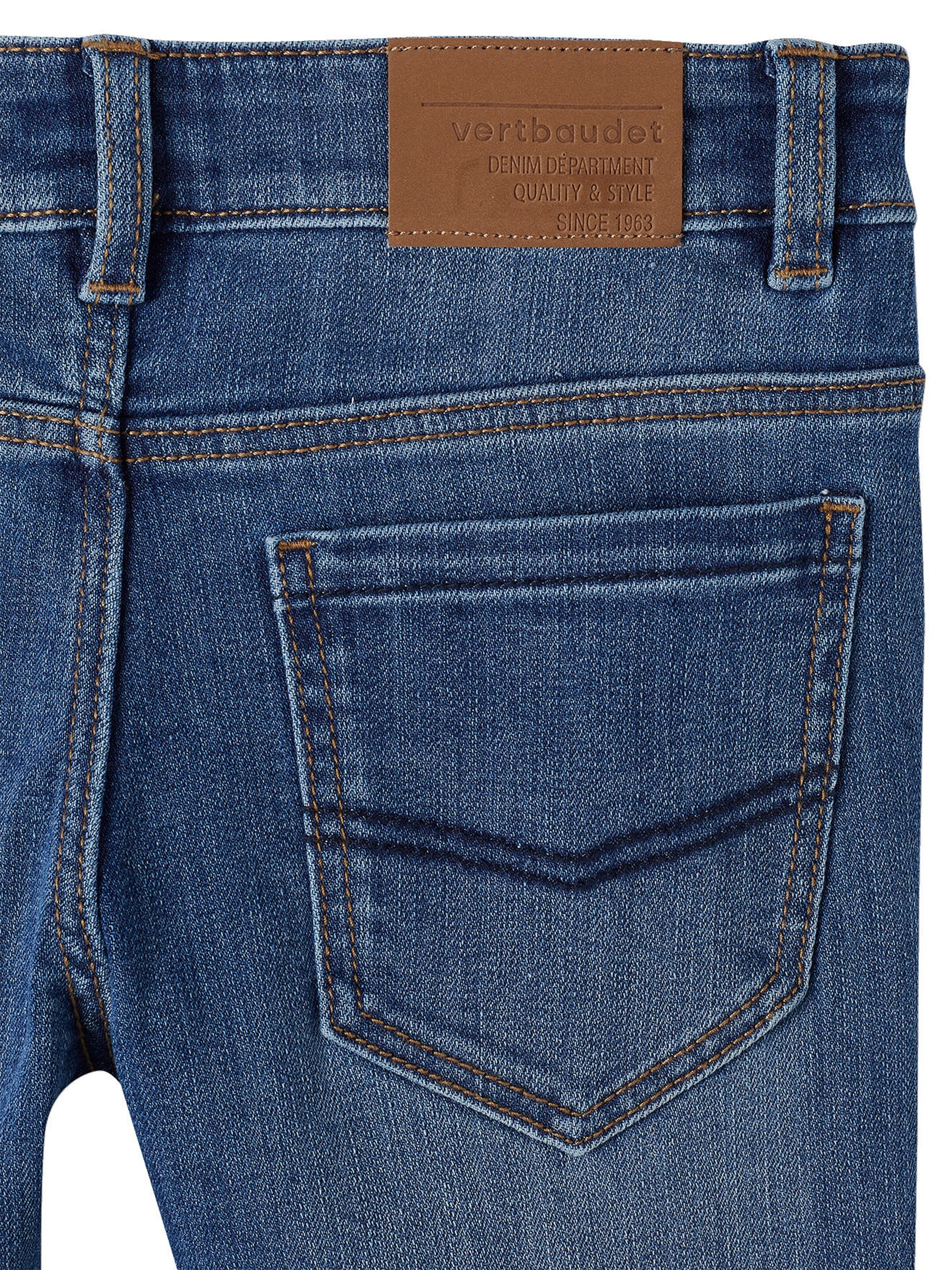 Vertbaudet Die UNVERWÜSTLICHE, robuste Jungen Jeans, Slim-Fit, Bundweite verstellbar blue stone