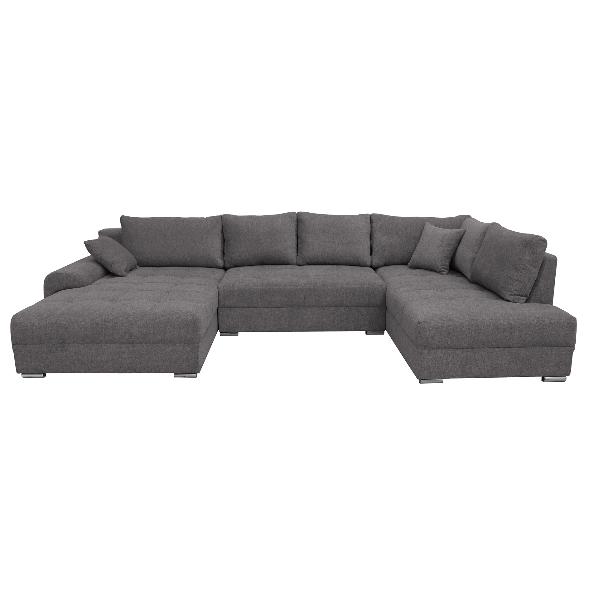 Wohnlandschaft - lightgrey - Liegefunktion und Staukasten - Recamiere links