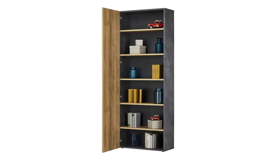 Aktenschrank Chiemsee 218 cm Steingrau, Eiche (Nachbildung)