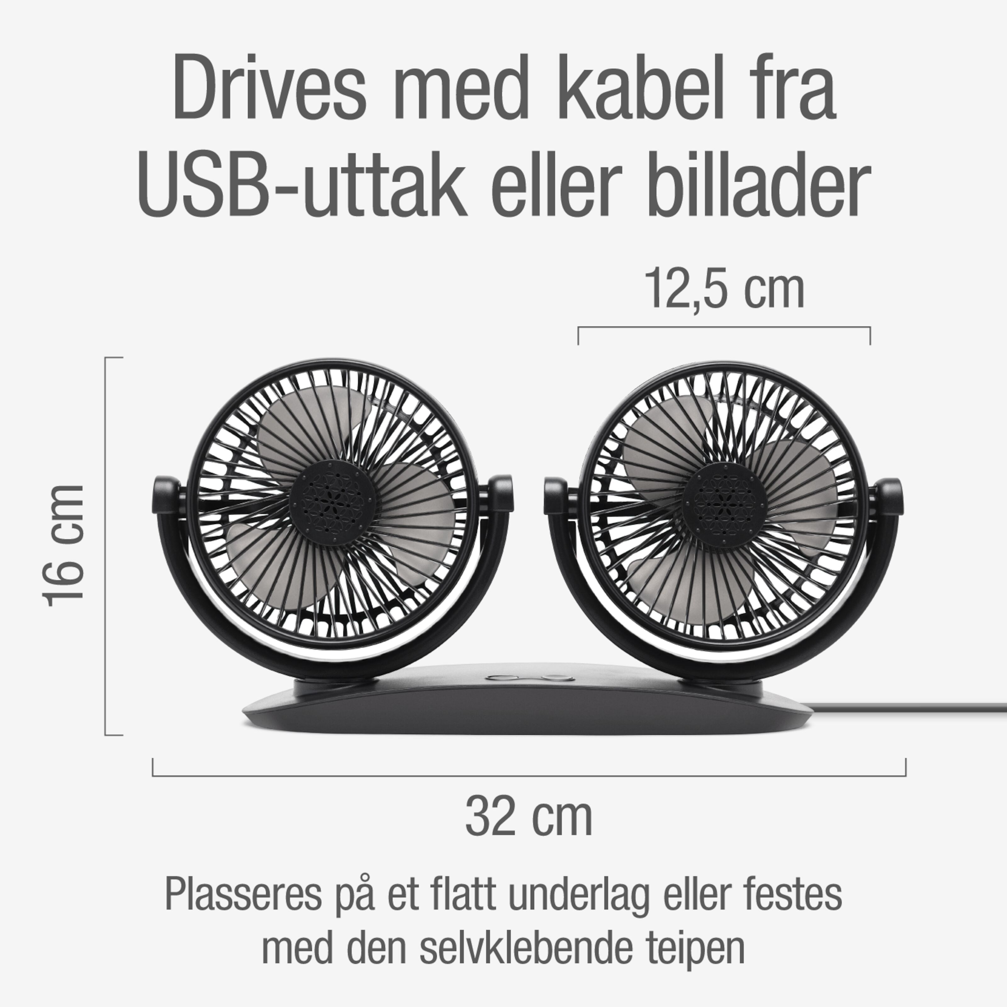 Rubicson To vifter for bilen Ø12,5 cm