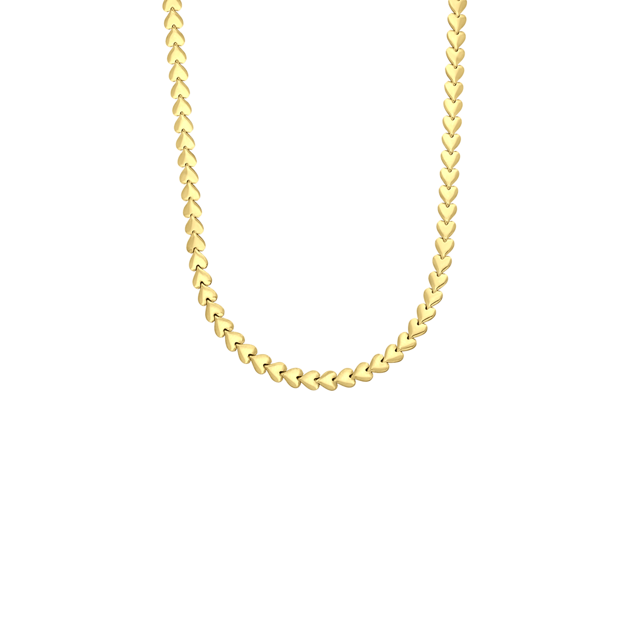 Gerecycled zilveren goldplated ketting hart schakel
