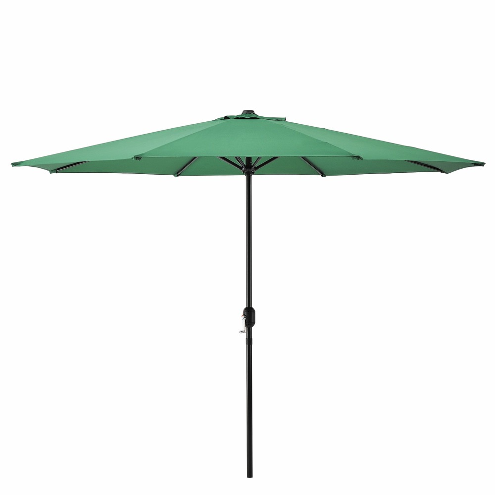 Parasol de jardin résistant au rayonnement uv imperméable polyester acier 300 cm vert