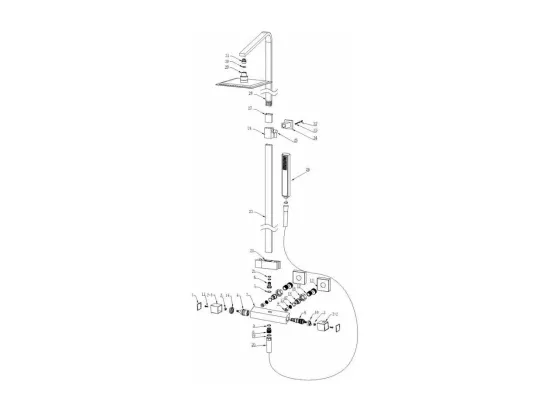 Colonne de douche thermostatique NILA noir mat 30 cm x 30 cm