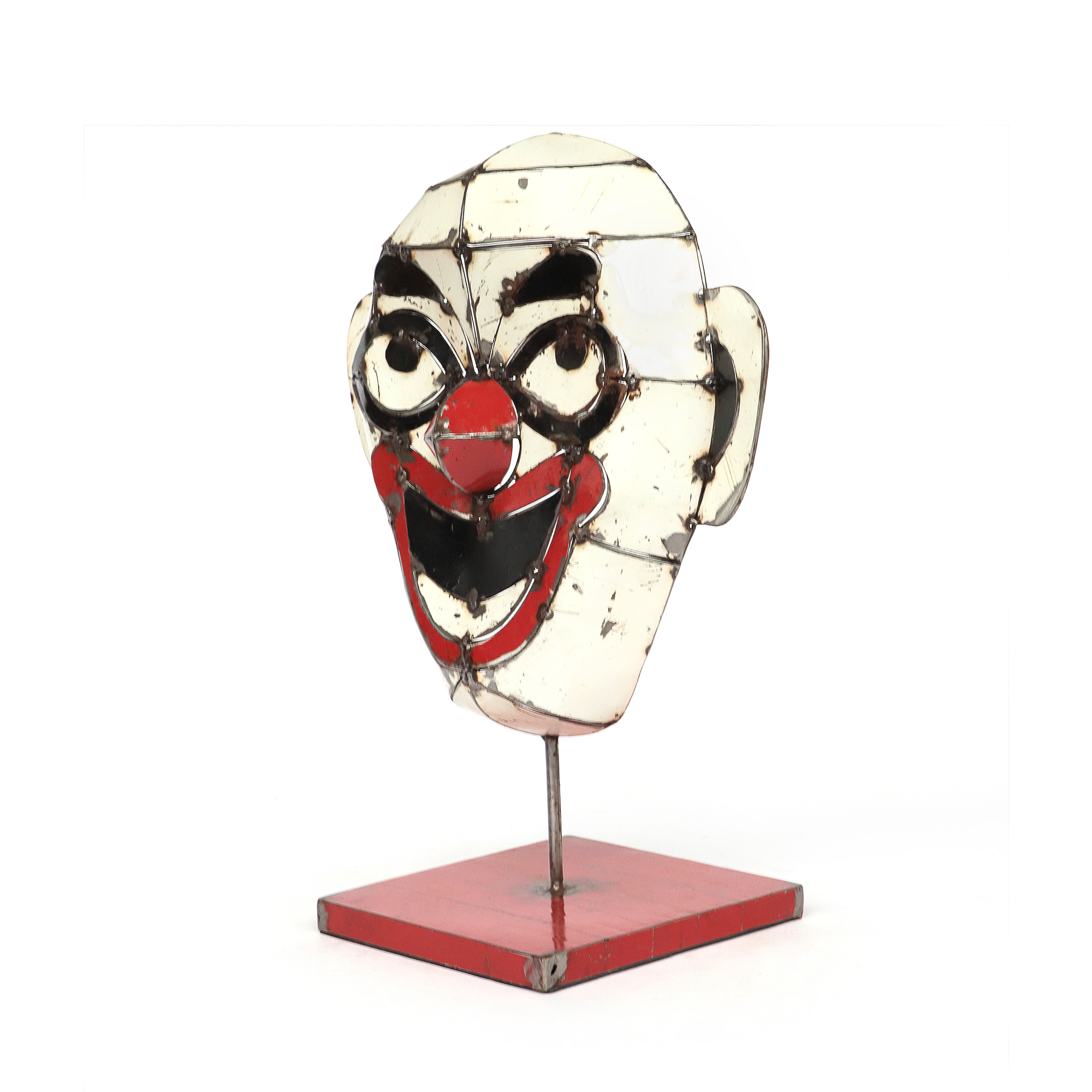 Maske 'Clown' aus Ölfässern, multicolor, H 54 cm, B 42 cm von fischer's lagerhaus