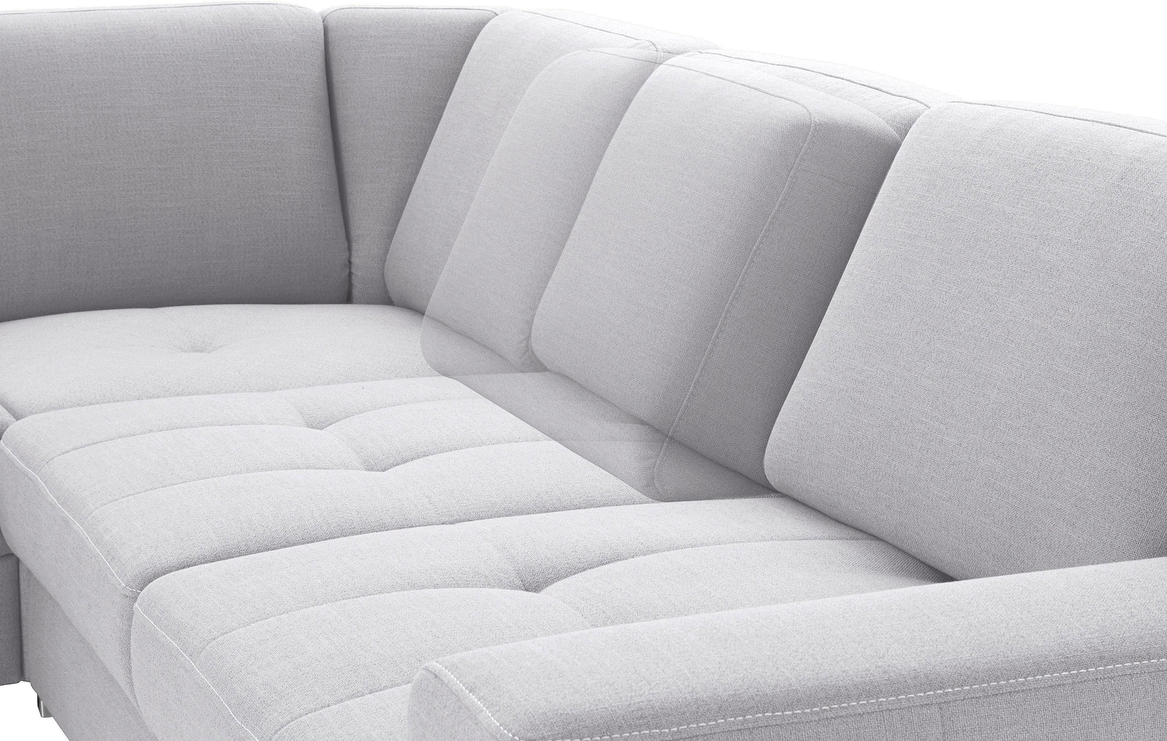 sit&more Ecksofa »Santorini L-Form« mit Federkern und Sitztiefenverstellung, wahlweise mit Bettfunktion