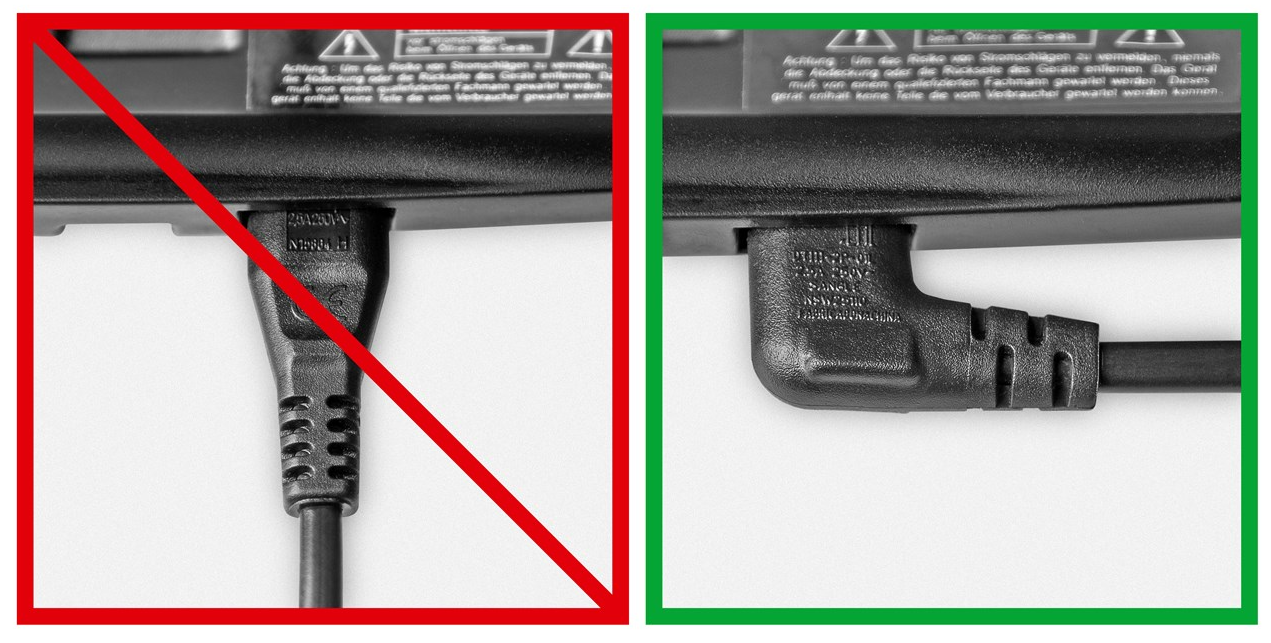 (3m) Anschluss Ladekabel (Doppelnut Kupplung) mit Eurostecker 2-polig 90° Grad Winkel (97354) - Schwarz