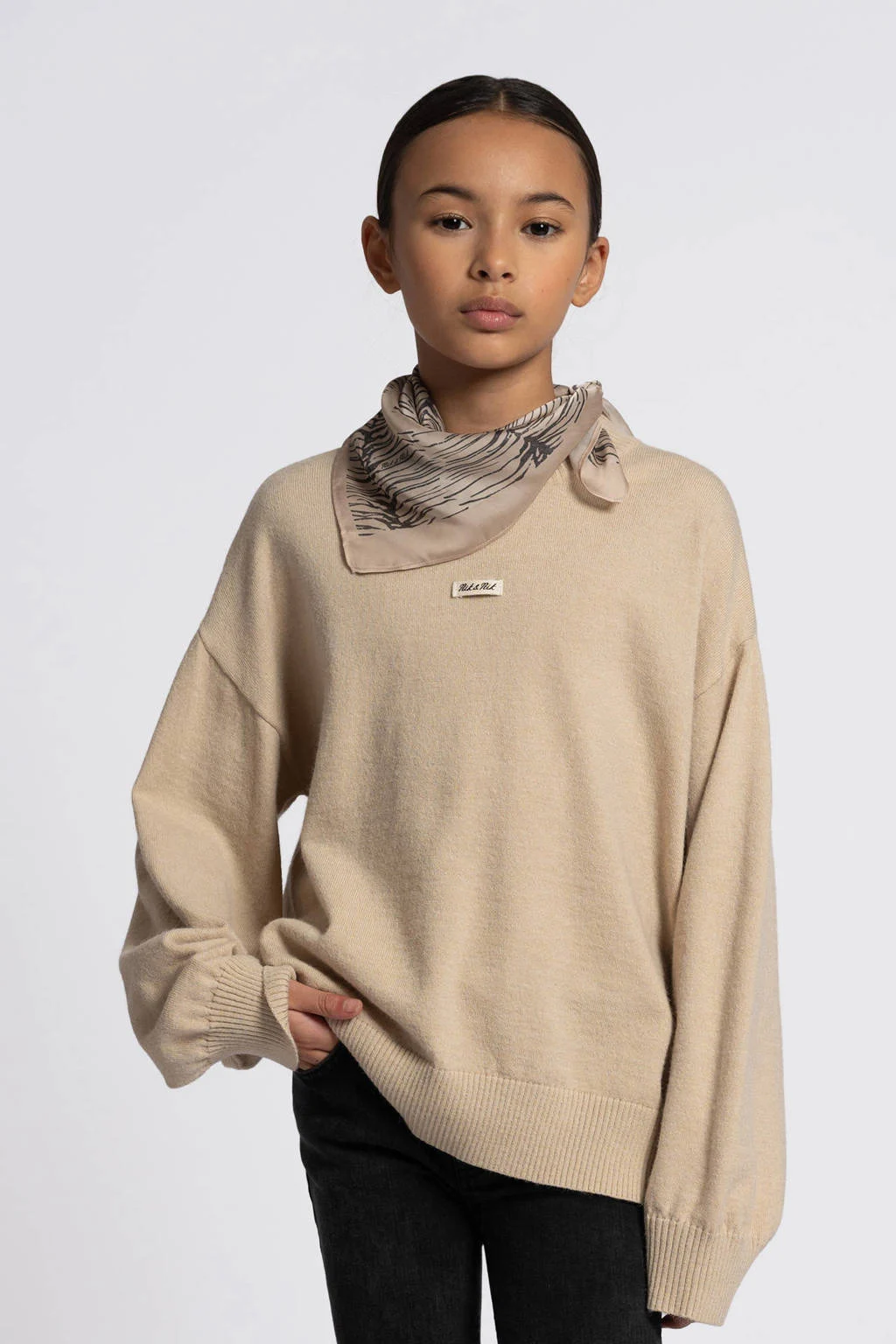 NIK&NIK gebreide trui beige