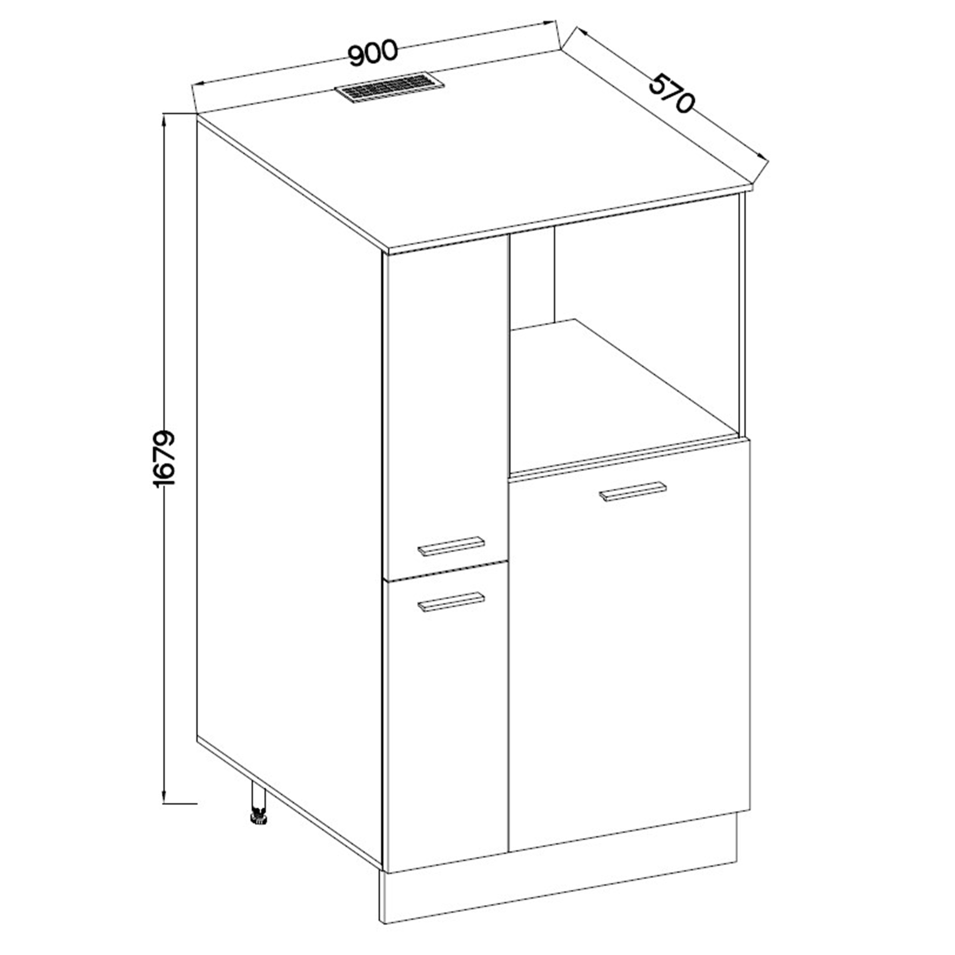 Küchenblock - schwarz matt - Eiche Artisan - mit E-Geräten - 280 cm