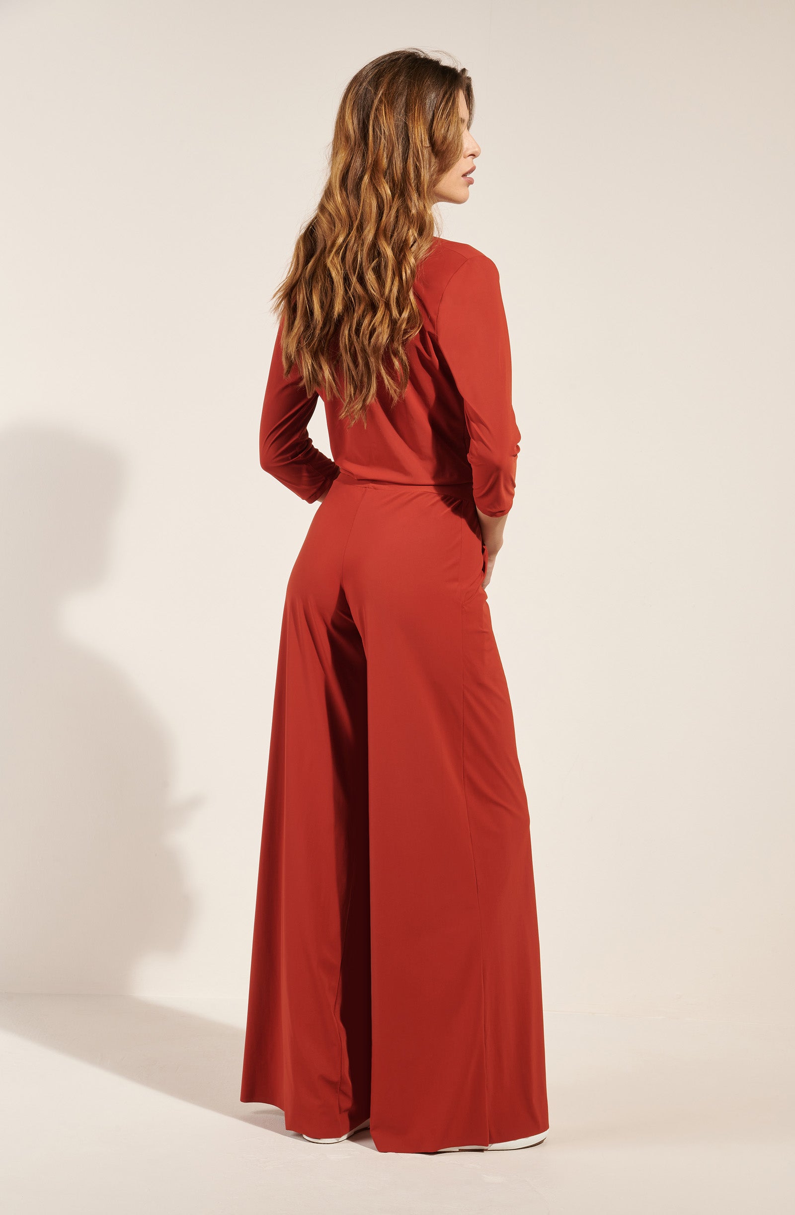 carin Combinaison pantalon cache-coeur brique Brique