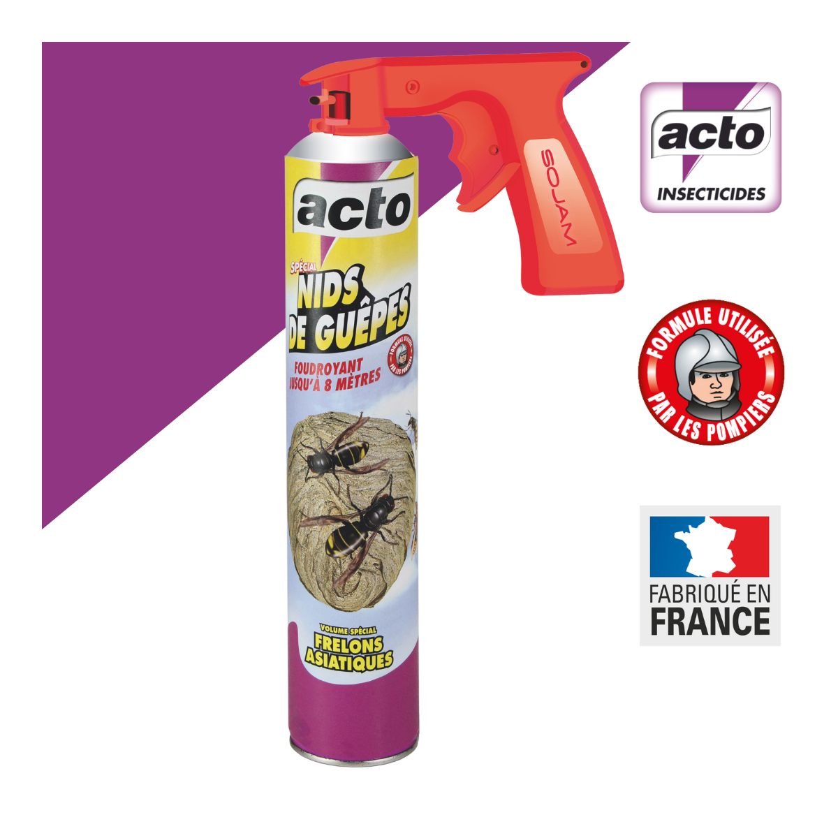 Aérosol acto spécial nids de guepes - efficacité professionnelle - volume spécia