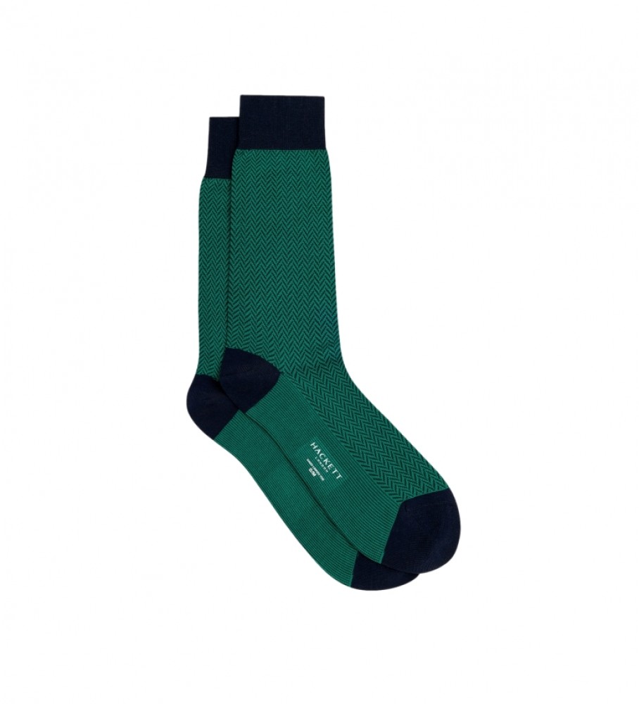 Meias Hackett Herringbone Verdes