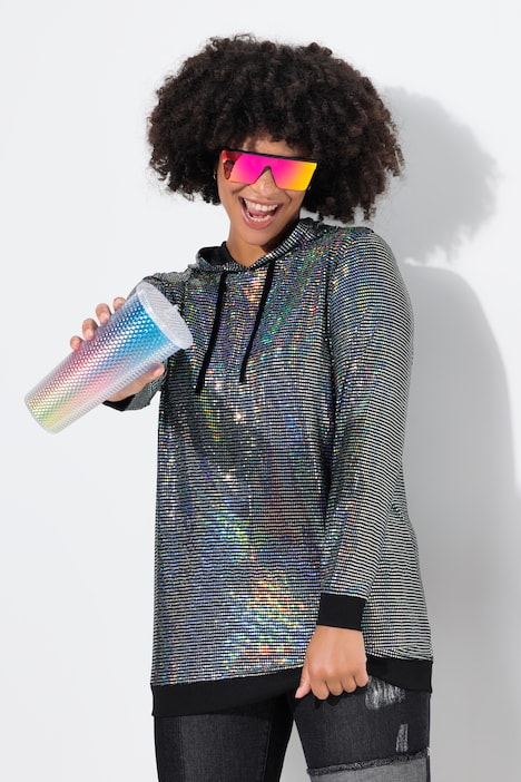 Hoodie, Regenbogen-Pailletten, Kapuze