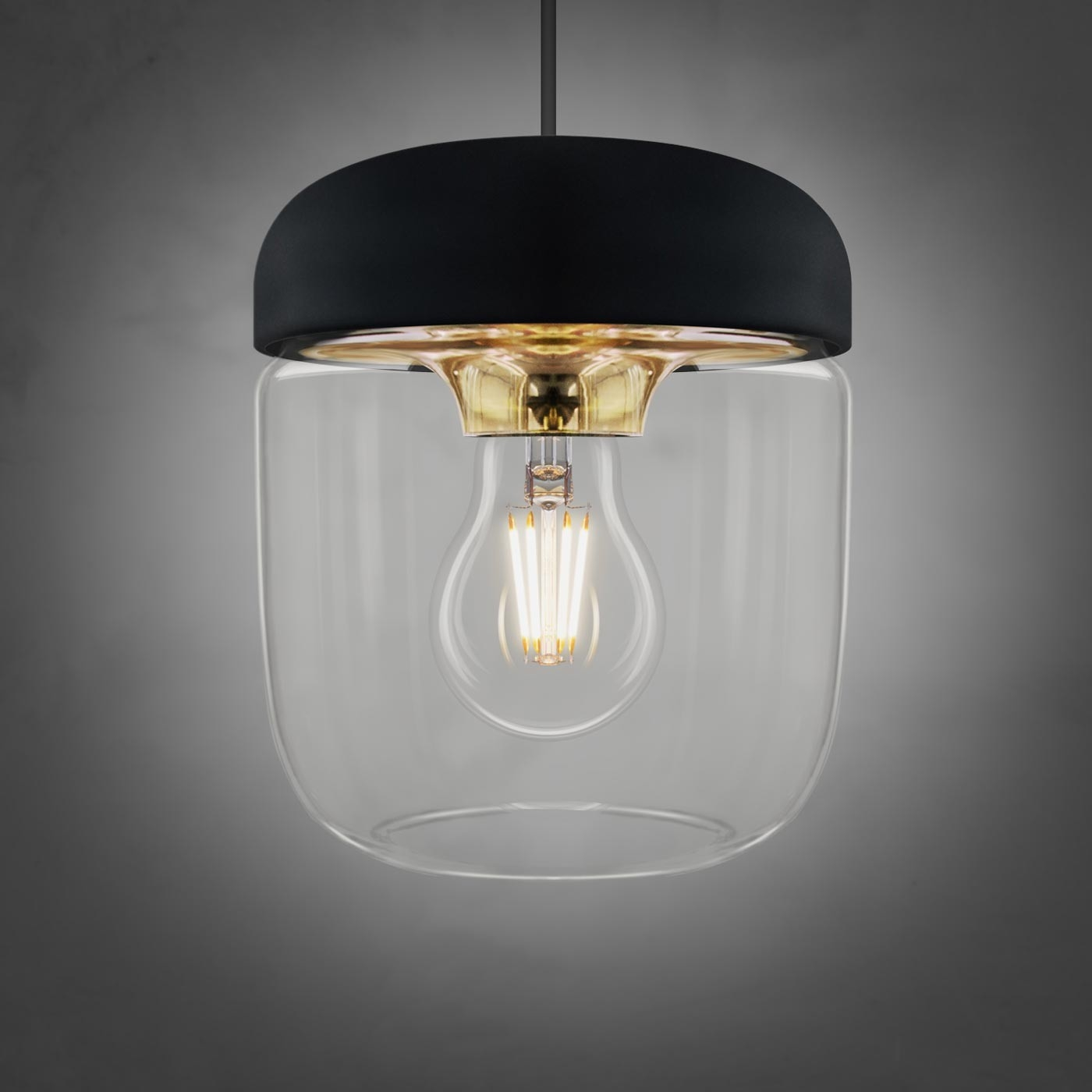 Hanglamp Acorn koordset zwart Koper