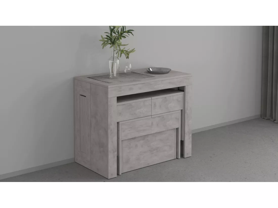 Banc Dcolasuon, Lot de 2 Sièges pour table à manger, Bancs extensibles, 290x25h45 cm, Gris