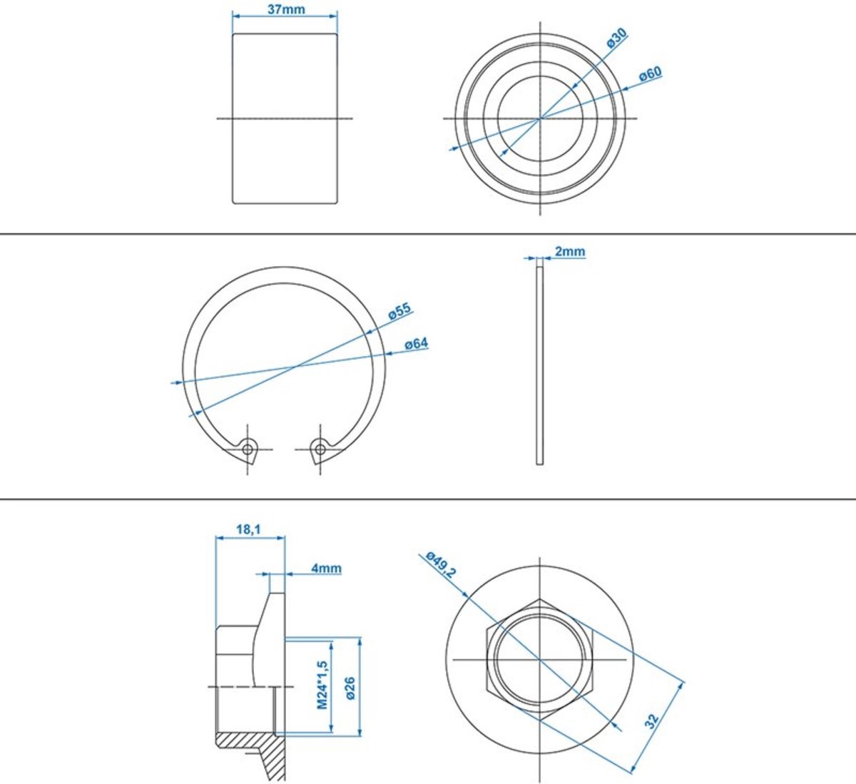 ProPlus AL-KO compactlagerset - 30/60x37 mm