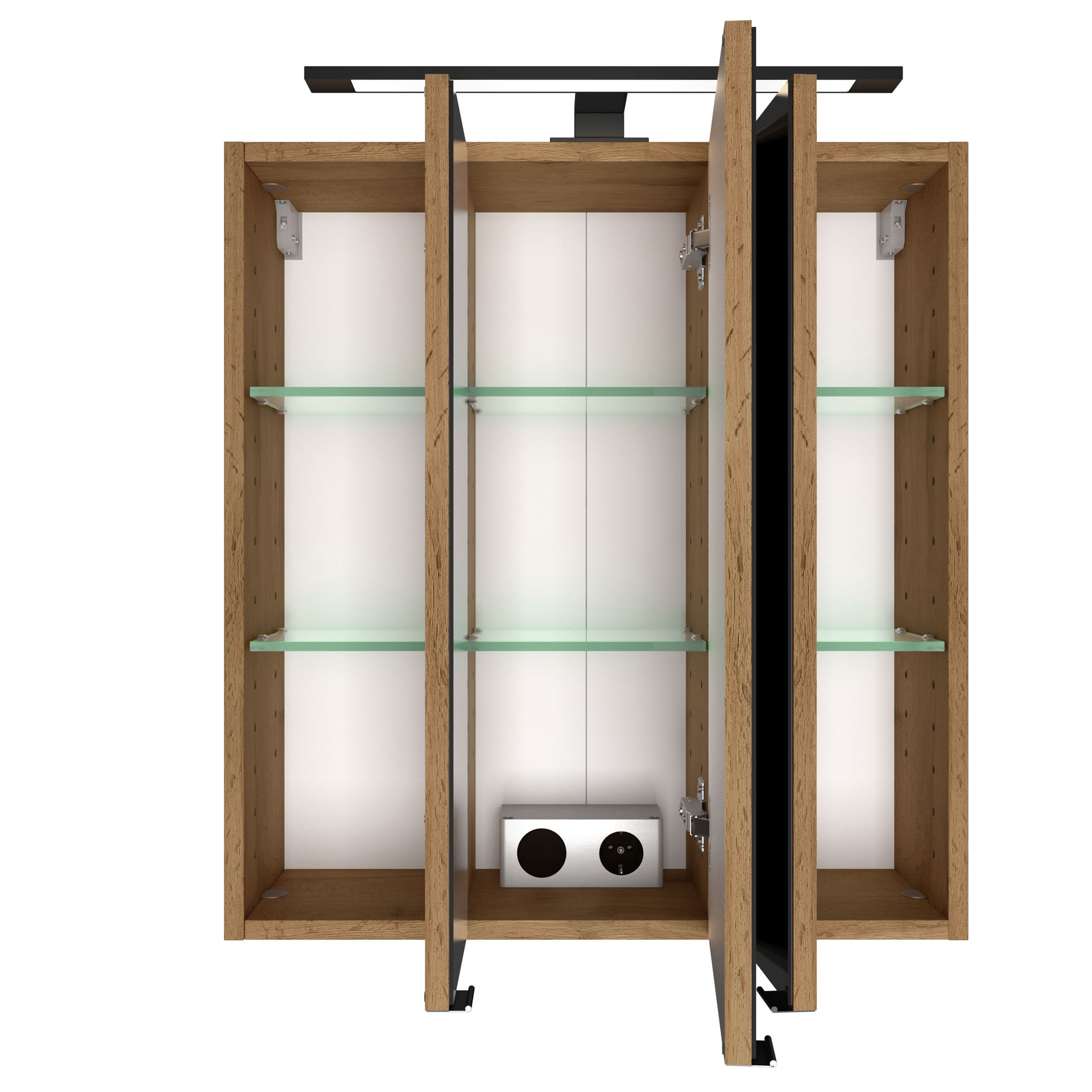 Spiegelschrank Limburg braun B/H/T 60x64x20 cm