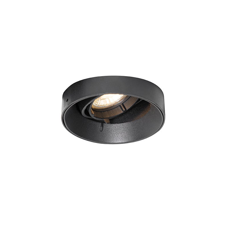 Moderne inbouwspot, zwart, GU10, rond, frameloos - Oneon