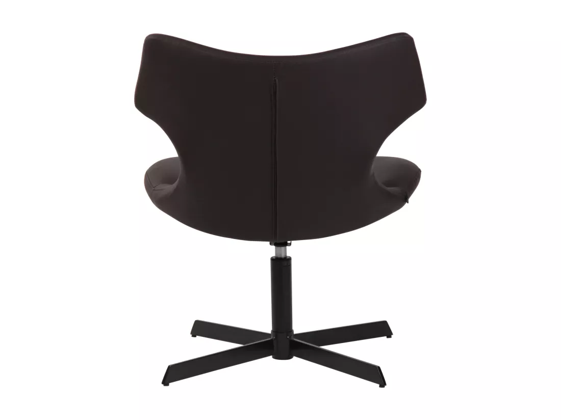 Chaise gondole - Similicuir & Métal noir mat - Marron - Welland