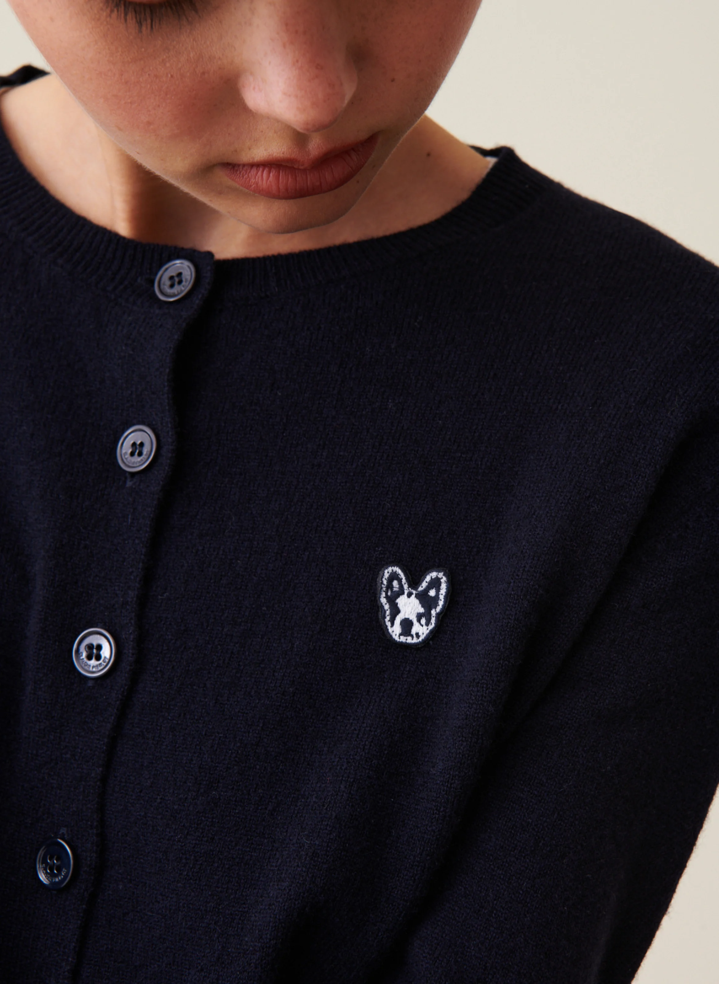 Cardigan en laine| Bleu